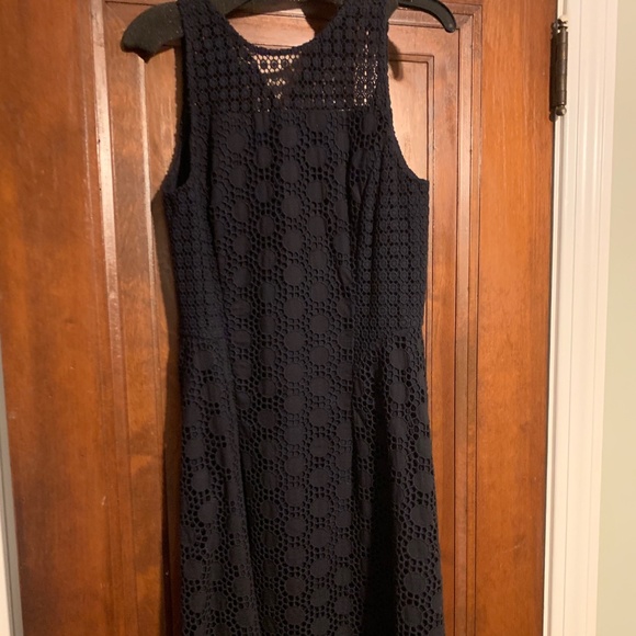 Tory Burch Hallie Navy Eyelet Dress Size 2 NEW - Picture 2 of 3